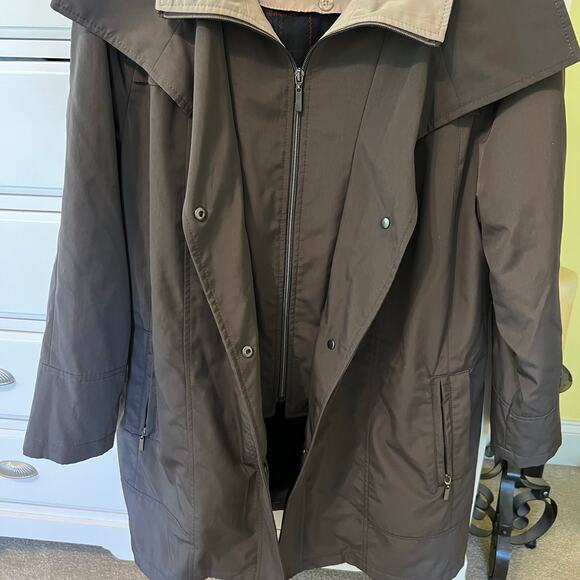 Fleet Street Short Chocolate Brown Trench Coat Women's Size XL Raincoat Jacket - Picture 3 of 12